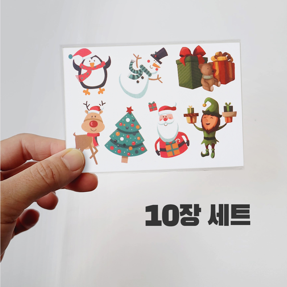 니즈엘 KC 어린이 타투스티커 크리스마스 선물 판박이 헤나 SG 성탄절 (10장) - 상세 이미지 3