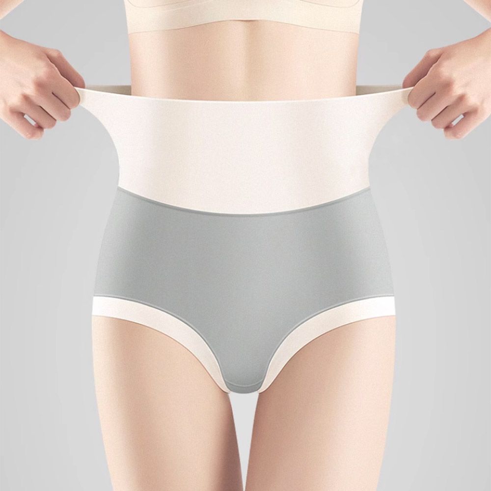 밀라노 편한 여성속옷 노라인 심리스 하이밴드 하이웨스트 투톤 면 모달 삼각팬티 5매 이미지 2