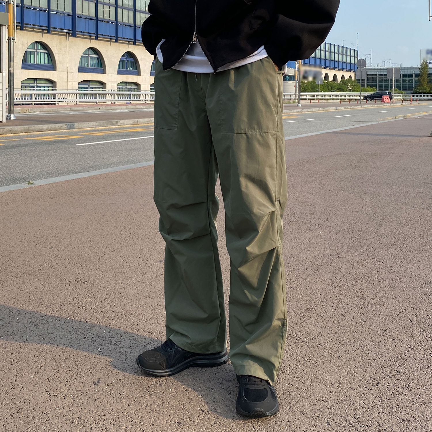 1+1 파라슈트팬츠 고프코어바지 남자와이드팬츠 - 상세 이미지 2