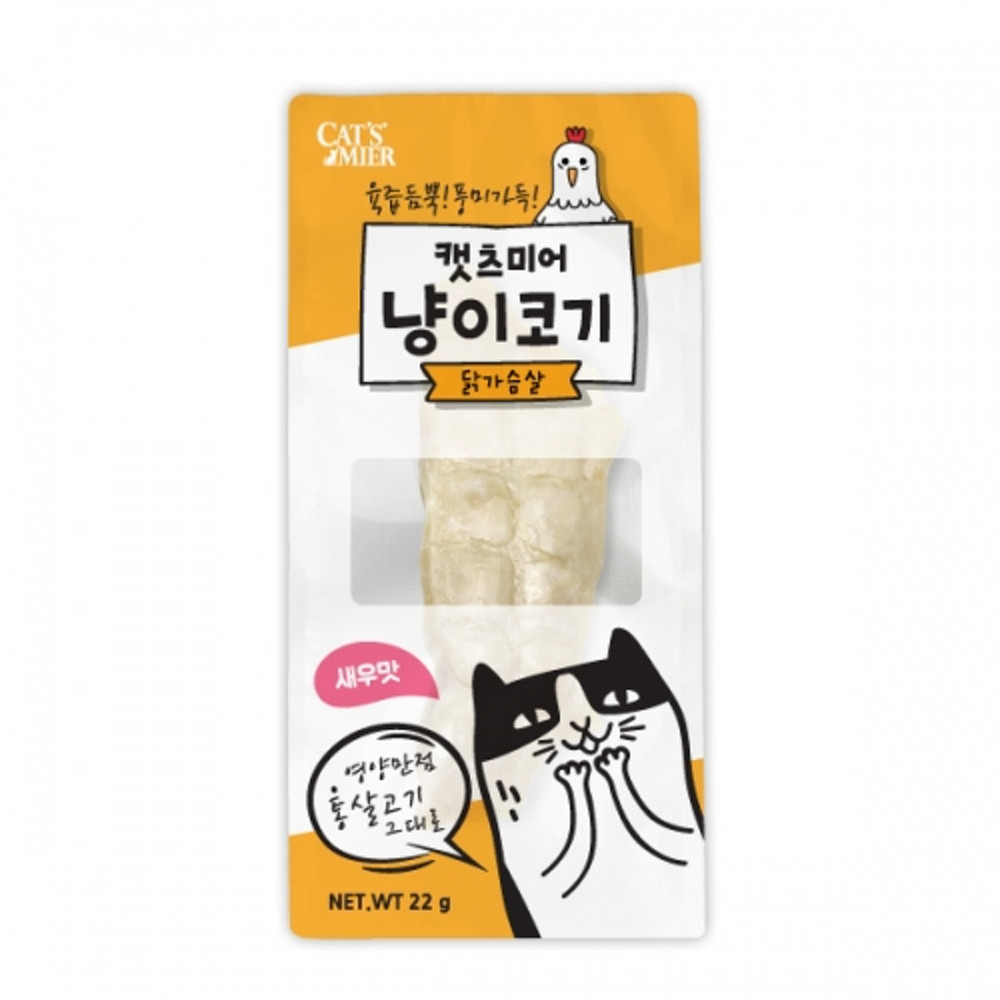 캣츠미어 냥이코기 고양이 통살 간식 닭가슴살 새우맛, 22g, 24개 - 상품 이미지