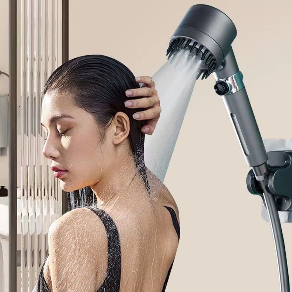 필터샤워기 샤워헤드 교체 온오프 녹물제거 여행용 석회수 수압헤드 상승 고압 리필 6개포함 이미지 6