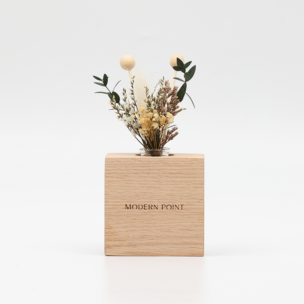 원목 각인 플라워 디퓨저 실내방향제 100ml 집들이선물 A타입 네이처 던