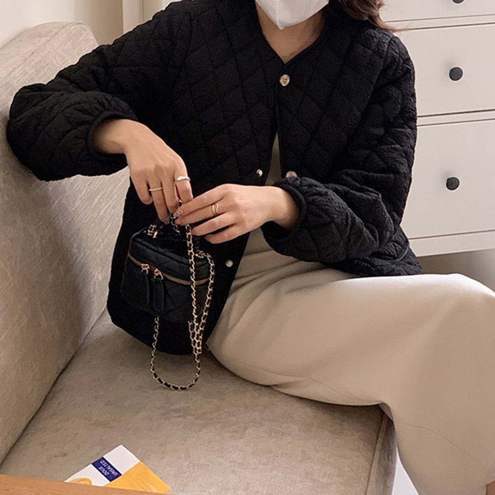 간절기외투 여성 누빔 퀼팅 경량 얇은 블루종 패딩 - 상세 이미지 2