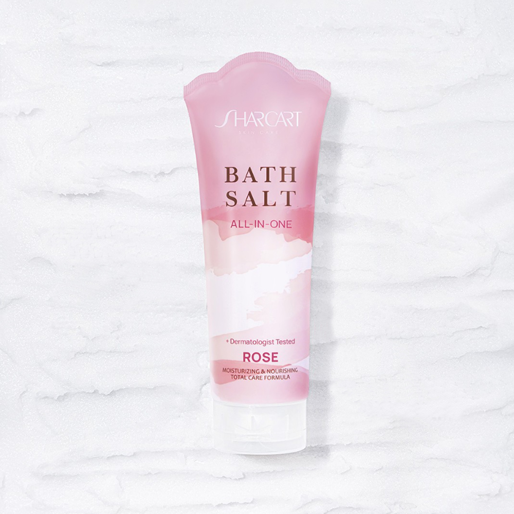 샤카트 올인원 베쓰솔트 바디스크럽 로즈 200g 암염 입욕제 두피스케일링 인그로운 헤어 제거