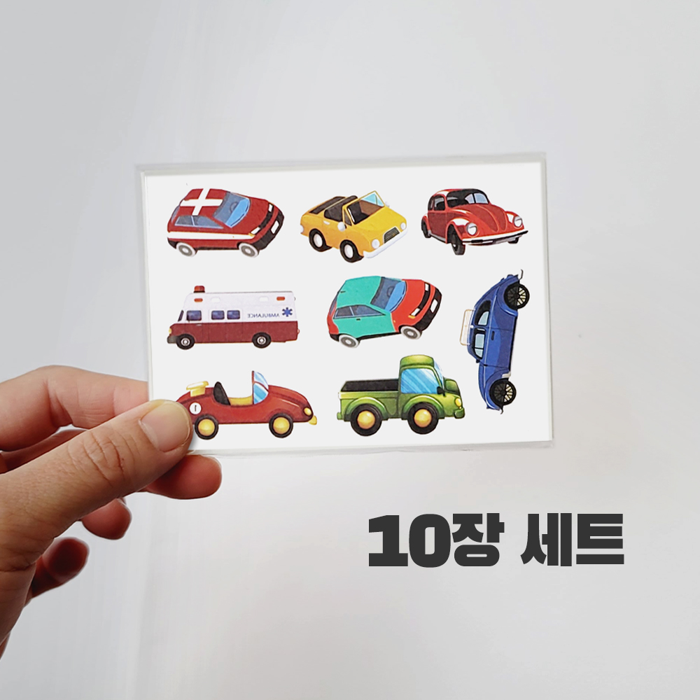 니즈엘 KC 어린이 타투 스티커 남아 자동차 문신 헤나 판박이 K탈것(10장) - 상세 이미지 3