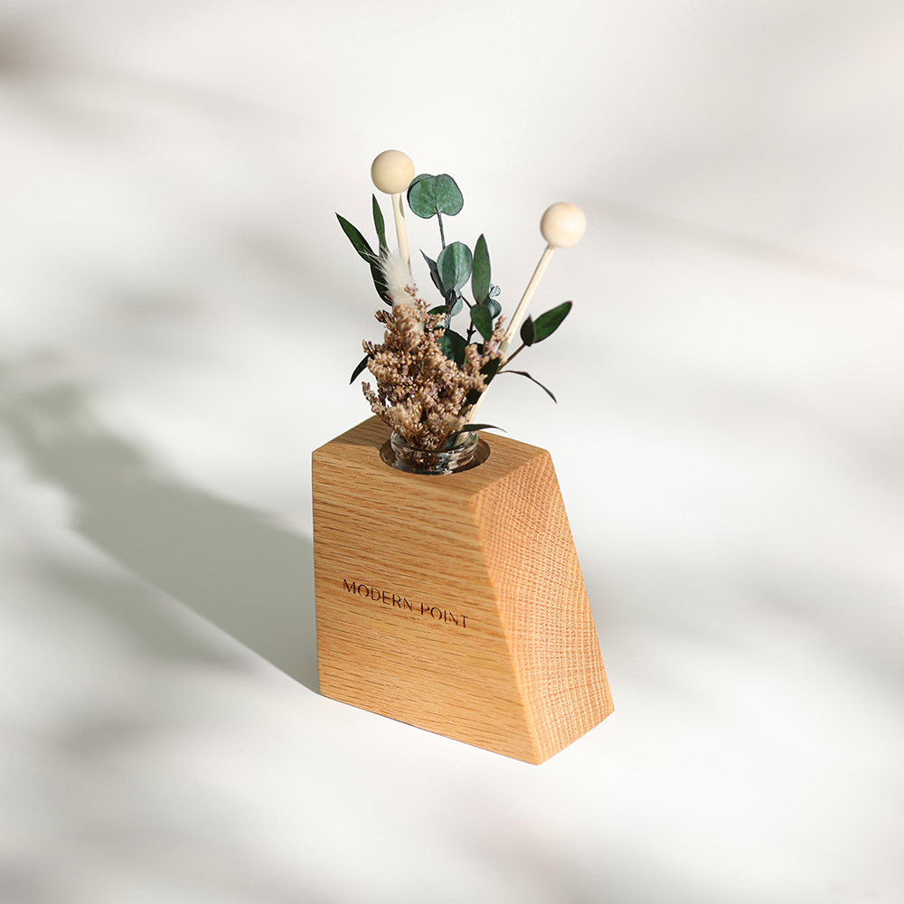 원목 각인 플라워 디퓨저 실내방향제 100ml 집들이선물 A타입 네이처 던