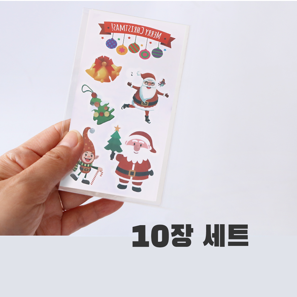 니즈엘 KC 어린이 타투스티커 크리스마스 행사 판박이 헤나 SF 성탄절 (10장) - 상세 이미지 3