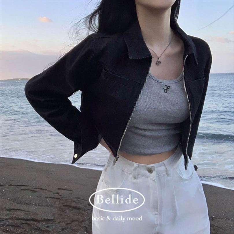 [베이델리] 슬리밍 투웨이 데님 크롭 자켓 : 코디북