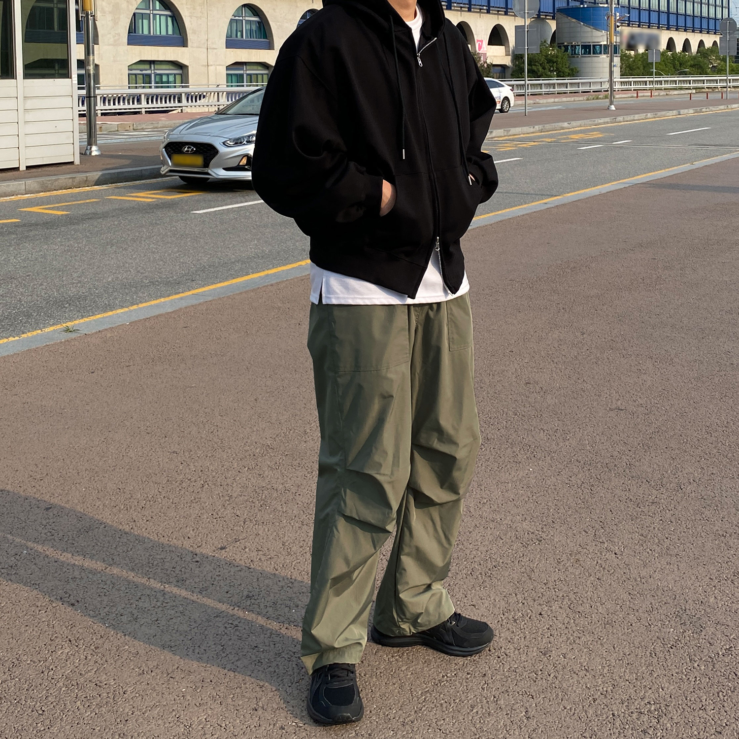 1+1 파라슈트팬츠 고프코어바지 남자와이드팬츠 - 상세 이미지 4