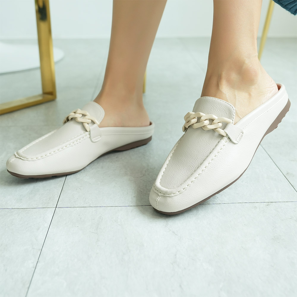 발편한 스퀘어 여성 뮬 블로퍼 슬리퍼