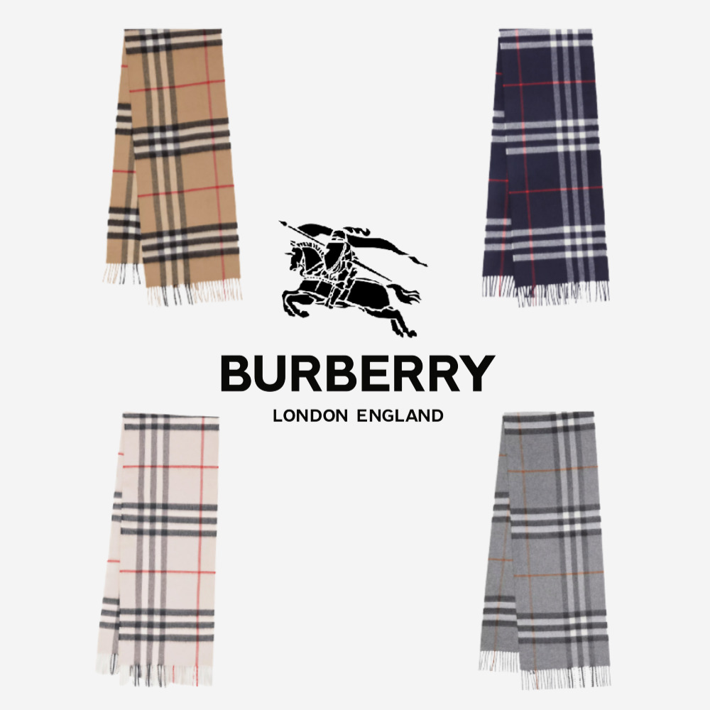 버버리 체크 머플러 베이지 클래식 빈티지 라이트 미니 울 실크 캐시미어