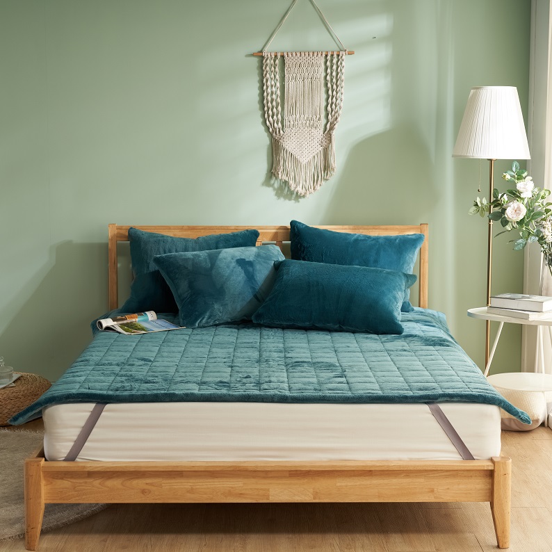 라지킹 패드 극세사 침대패드 고정밴드 겨울 매트리스