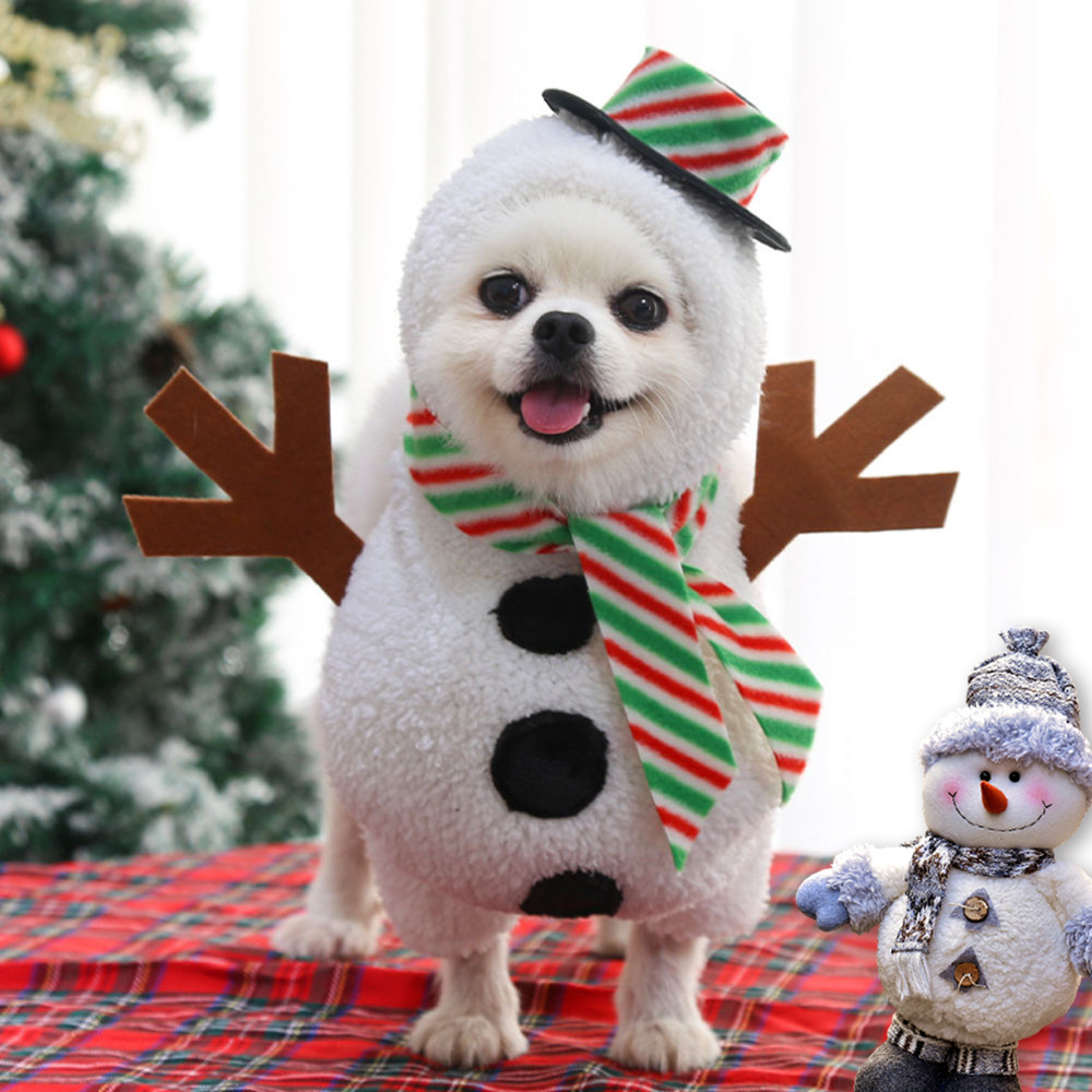 강아지 눈사람 코스튬 크리스마스옷 할로윈 산타 코스프레 고양이 강아지옷 - 상품 이미지
