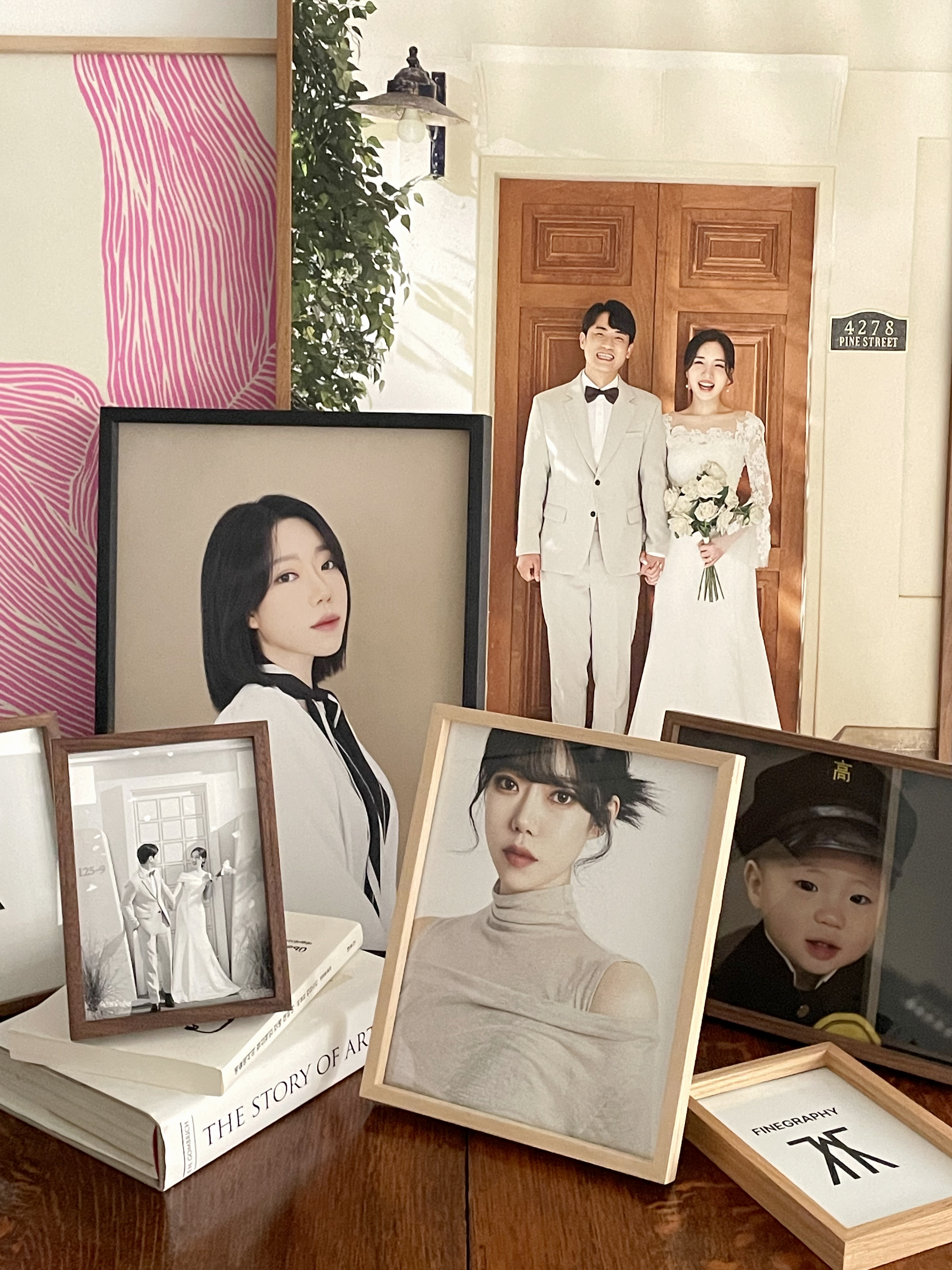 대형 원목 액자 가족 사진 웨딩 우드 프레임 A2, 월넛 이미지 3