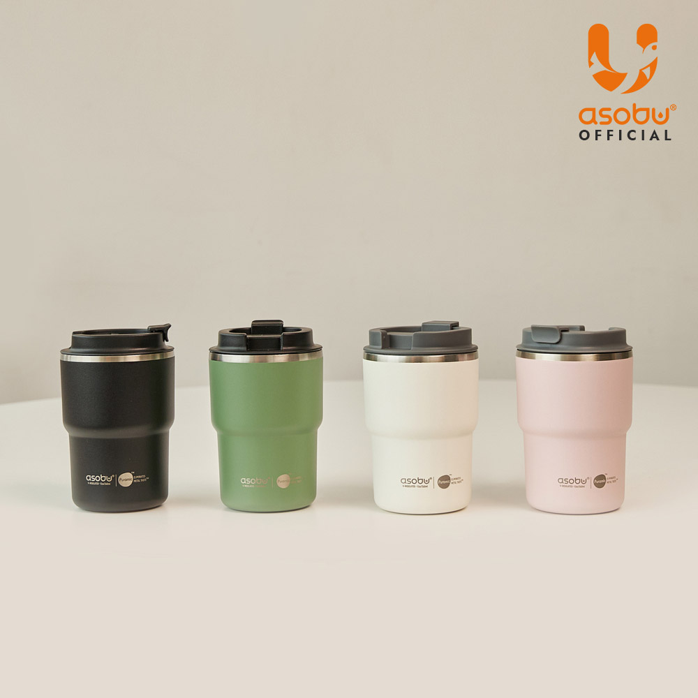 아소부 세라믹코팅 스텐 보온보냉 퓨라믹 텀블러 커피 익스프레스 360ml, 화이트 이미지 6