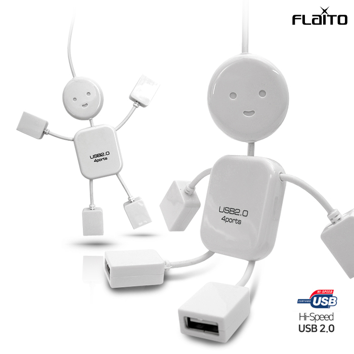 플라이토 아이맨 USB 2.0 멀티 포트 탭 분배기 허브 USB여러개 확장 4포트