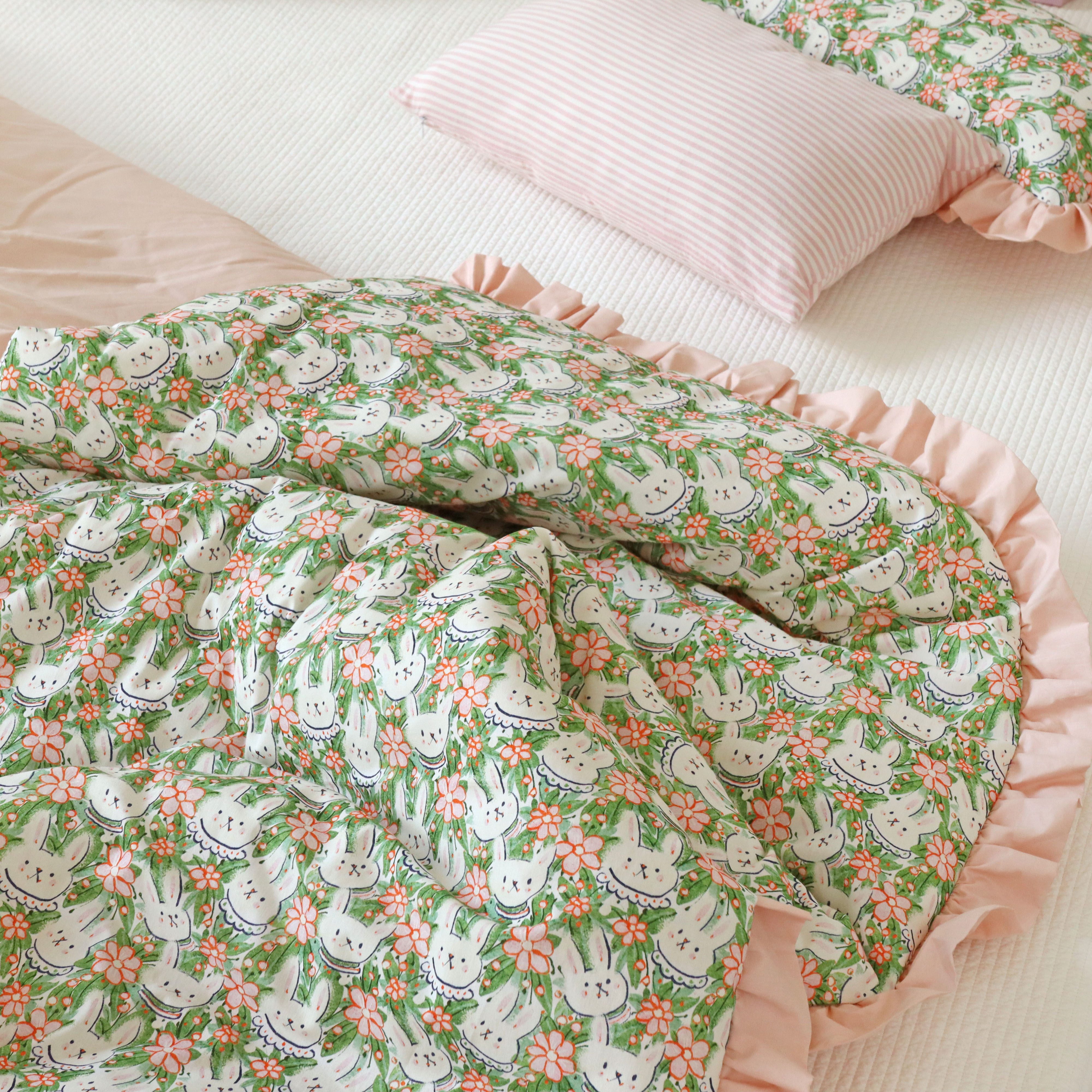 그린래빗 먼지없는 순면 사계절 항균솜 차렵이불 SS