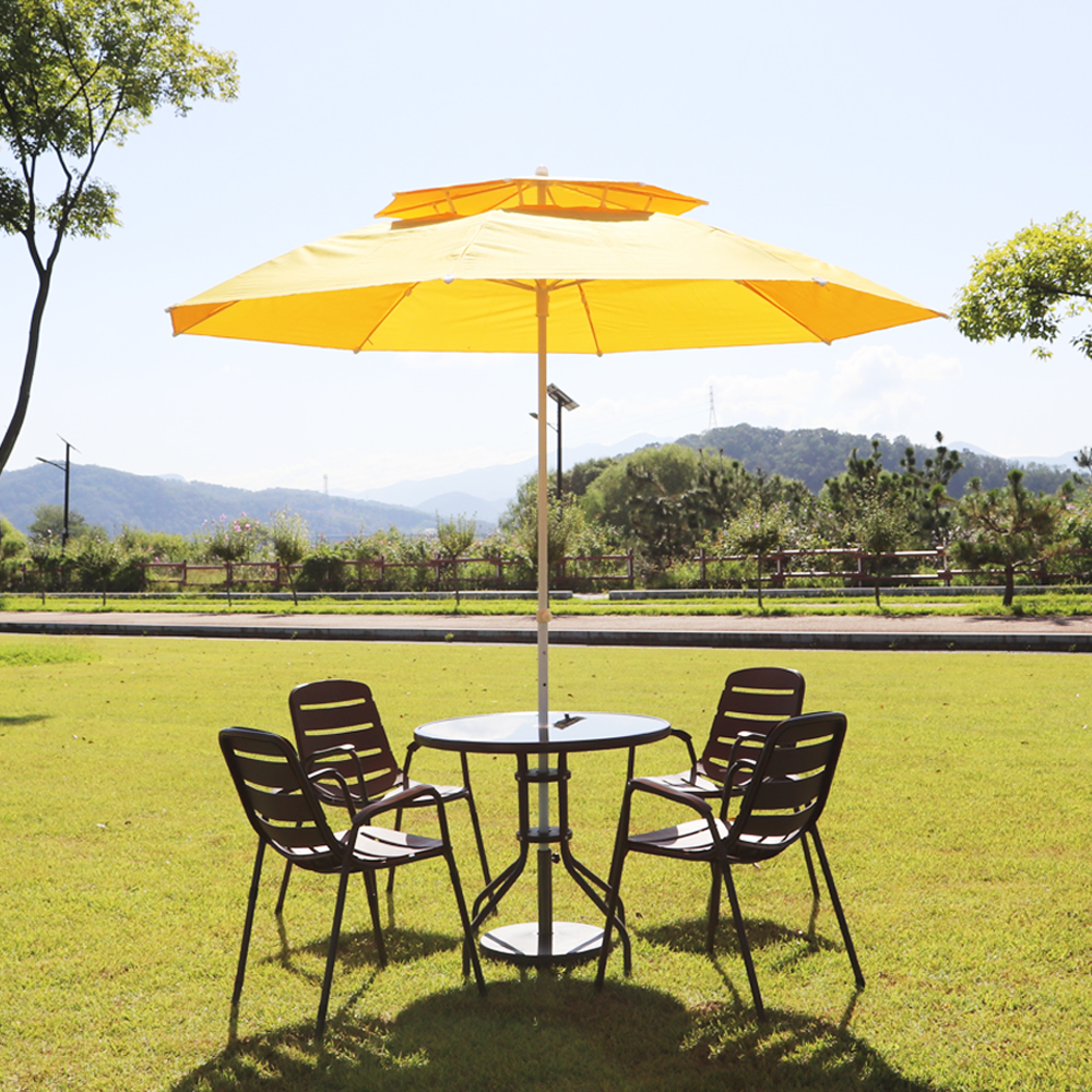 카페 테라스 야외 테이블 세트 피크닉 의자 파라솔 야외벤치 야외용 티 60투명 멜로디의자2 레드고정형