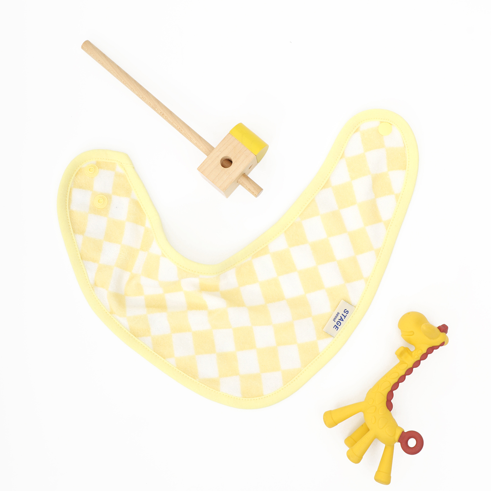 아기 침받이 턱받이 타올 [체커보드 스카프빕]