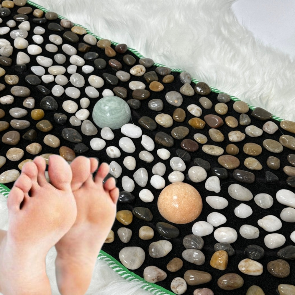 천연 자갈 발지압매트 발지압판 발바닥 돌 매트 마사지 발판 대형 제품 이미지
