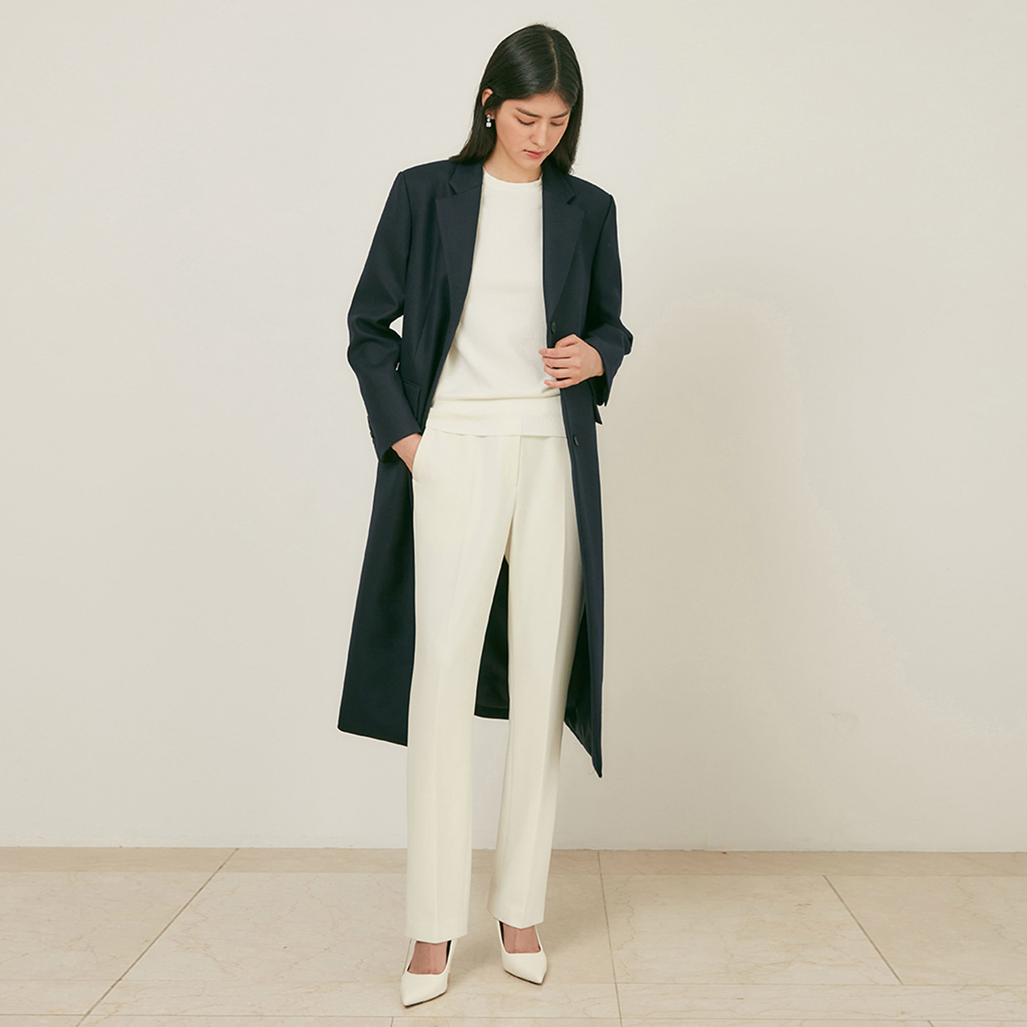 HAILEY Single tailored coat (Alfred Brown)_navy 이미지 4