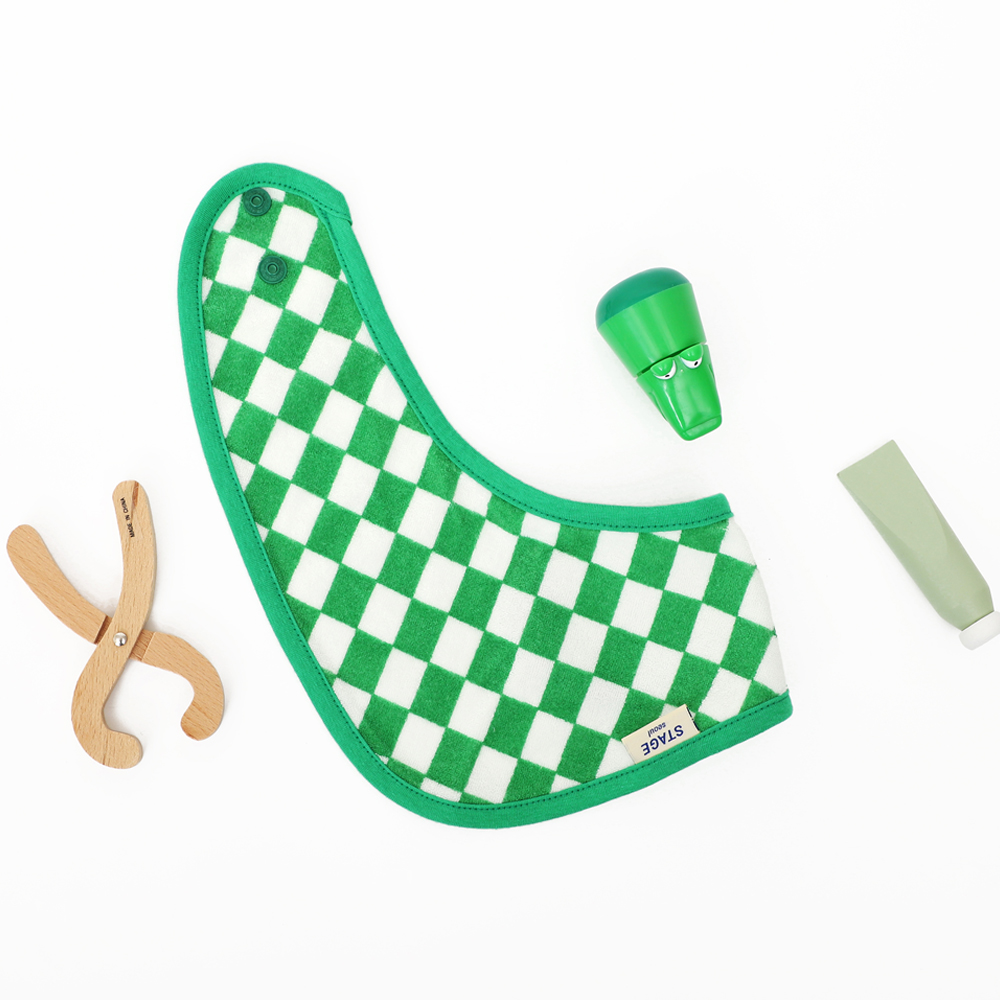 아기 침받이 턱받이 타올 [체커보드 스카프빕]