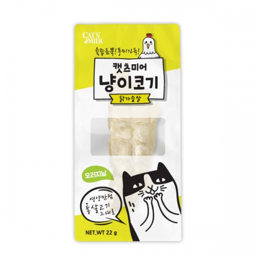 캣츠미어 냥이코기 고양이 통살 간식 닭가슴살 오리지널, 22g, 24개 - 상품 이미지