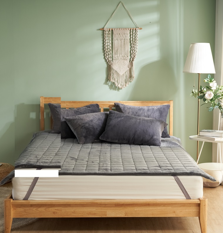 라지킹 패드 극세사 침대패드 고정밴드 겨울 매트리스