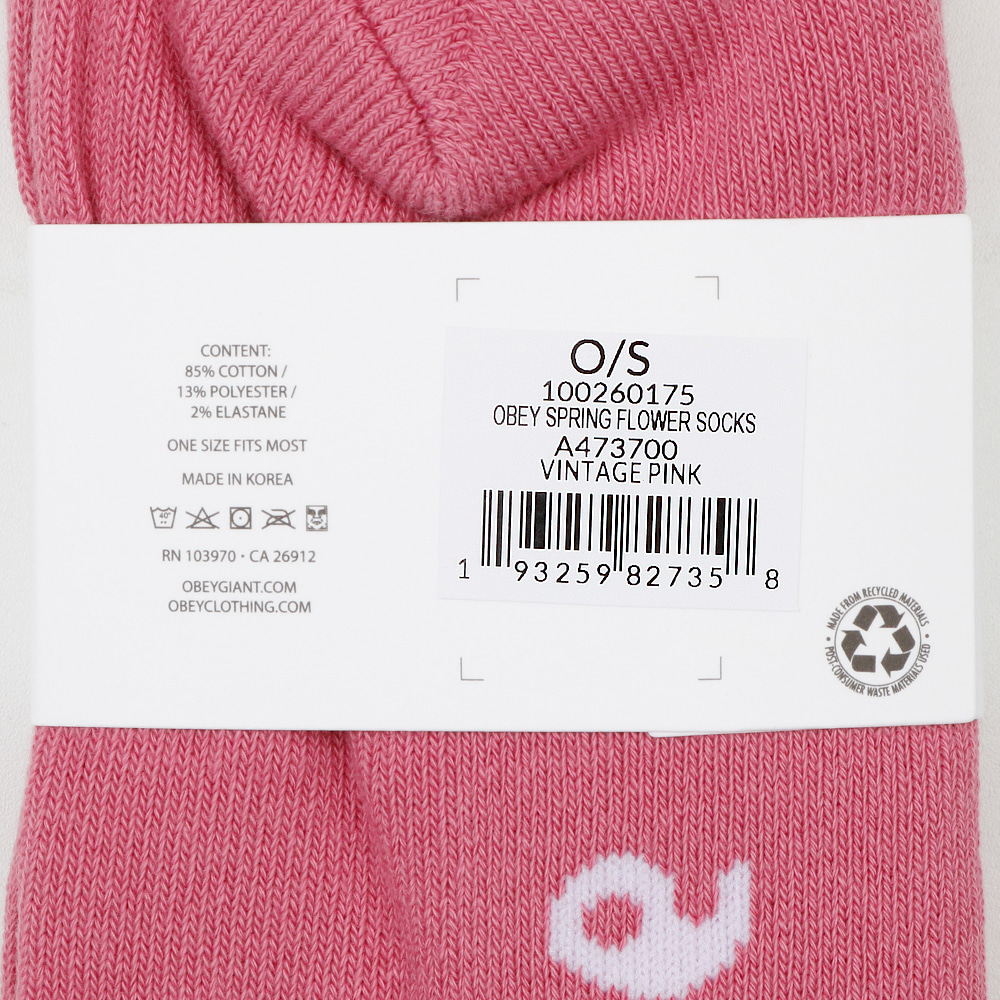 오베이 스프링 플라워 장목 양말 100260175-PIN