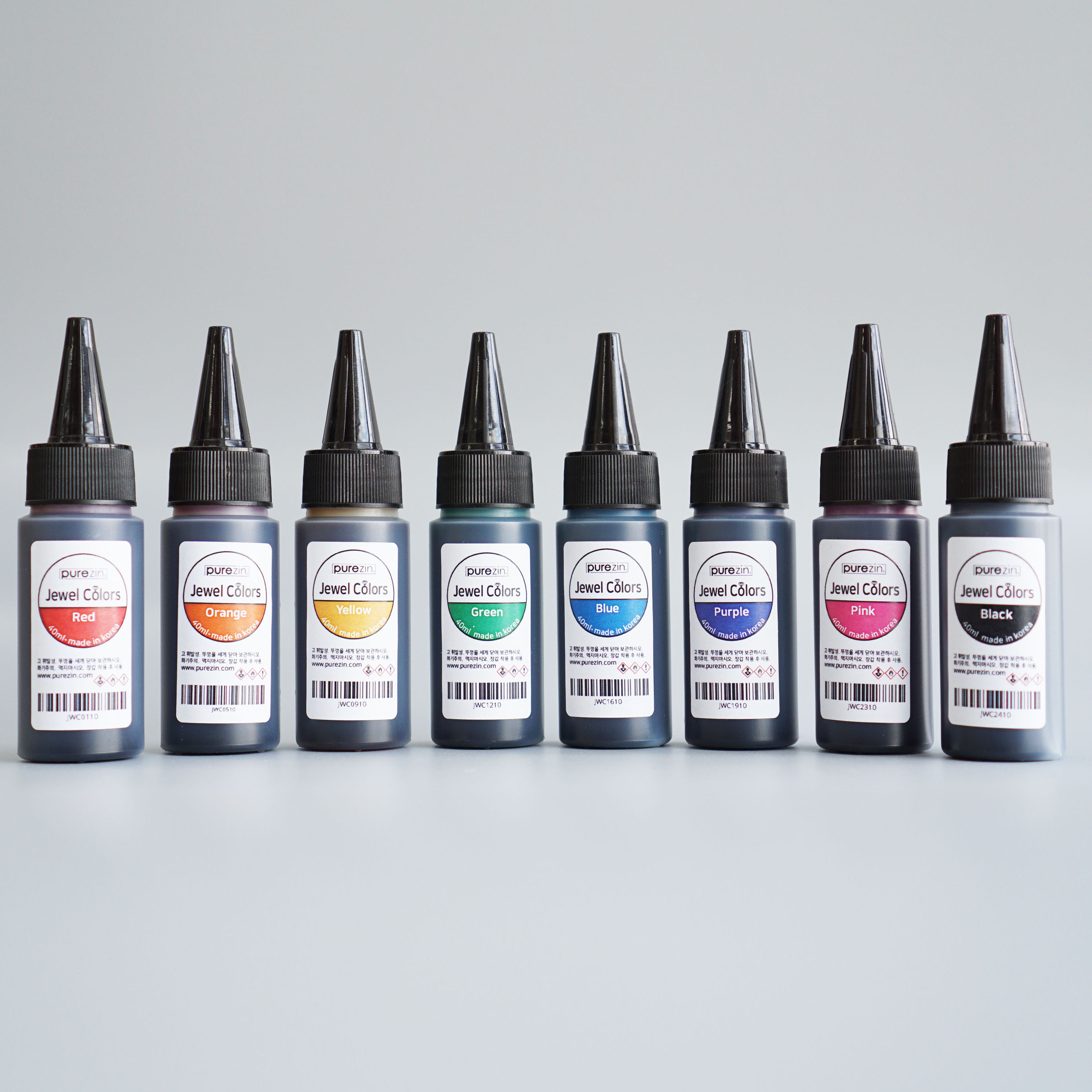 투명 조색제 8컬러세트 40ml 전문가용 레진아트 염료 - 상품 이미지