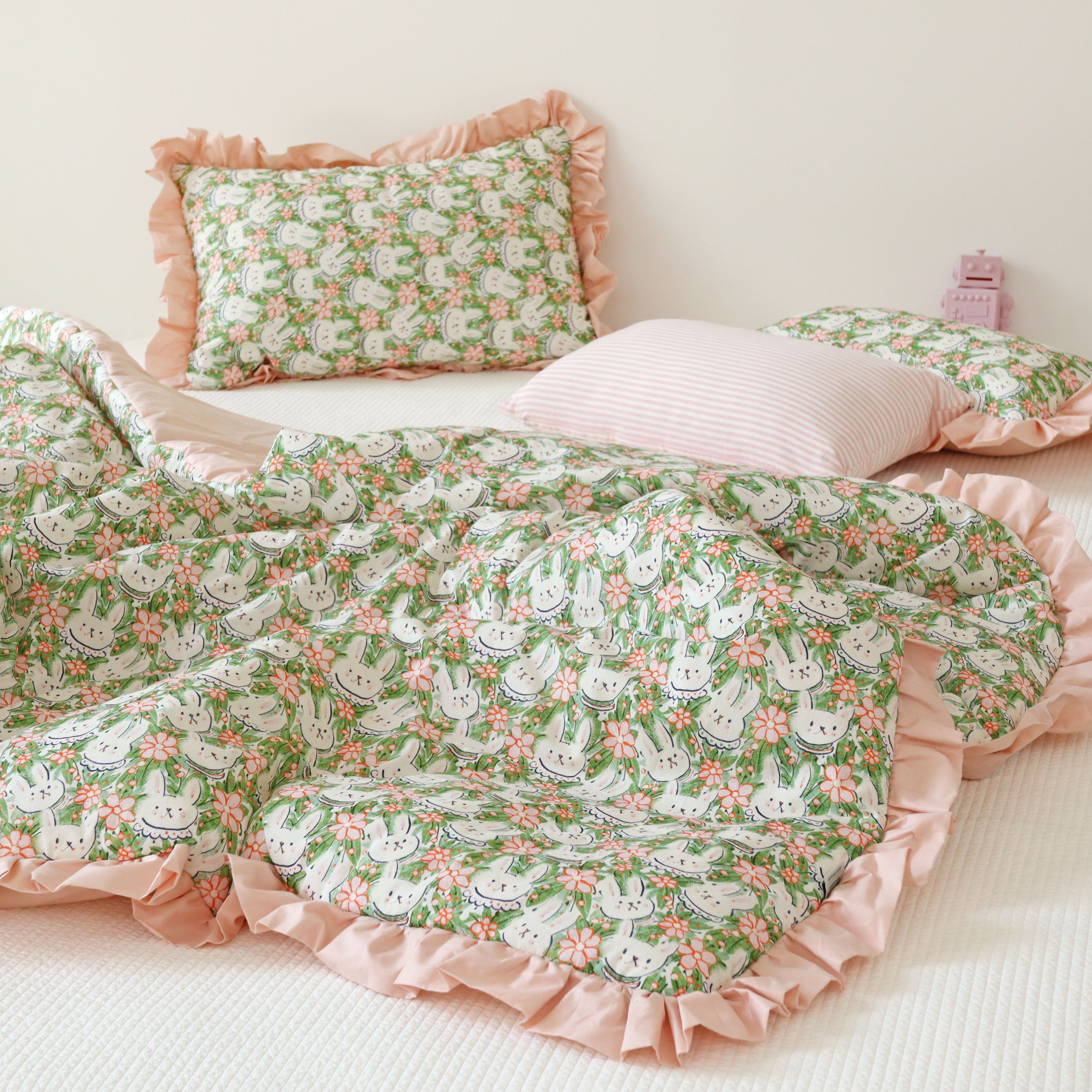 그린래빗 먼지없는 순면 사계절 항균솜 차렵이불 SS