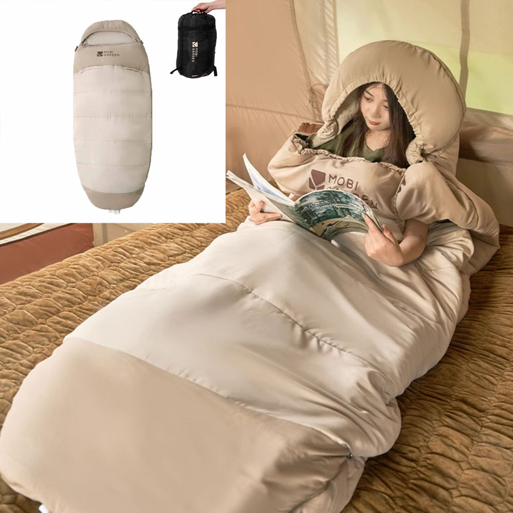 캠핑 침낭 이불 동계 겨울 코튼 후드형 1.6kg