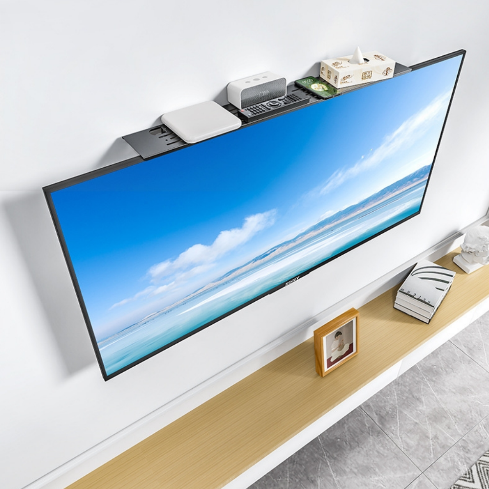 사운드바거치대 공유기거치대 기가지니 무타공 TV 셋탑박스 스피커 와이파이선반 60cm - 상세 이미지 3