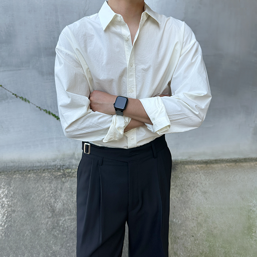 남자셔츠 오버핏 옥스포드 코튼 와이셔츠 이미지 4