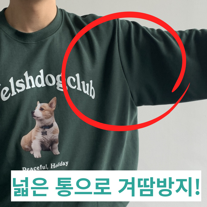 초록색맨투맨 곰돌이맨투맨 이미지 3