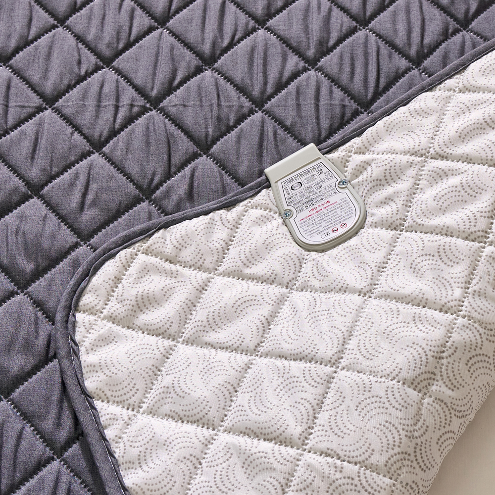 탄소매트 전자파안심 좌우 분리난방 퀸더블 전기장판 심플블랙그레이 EMF