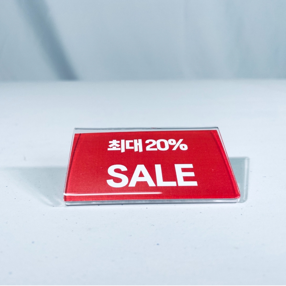 L자형 아크릴 꽂이 명찰 네임카드 가격표 네임택 POP 4cm - 상세 이미지 5
