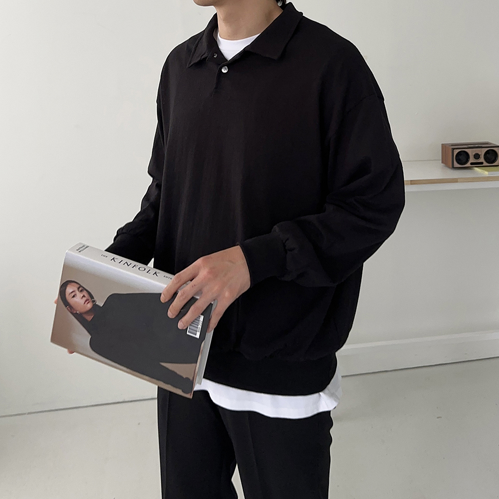 남자맨투맨 남자카라티 헨리넥 커플 남성오버핏맨투맨