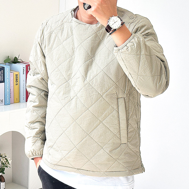 남자패딩맨투맨 겨울긴팔티 퀄팅누빔 빅사이즈 겨울맨투맨