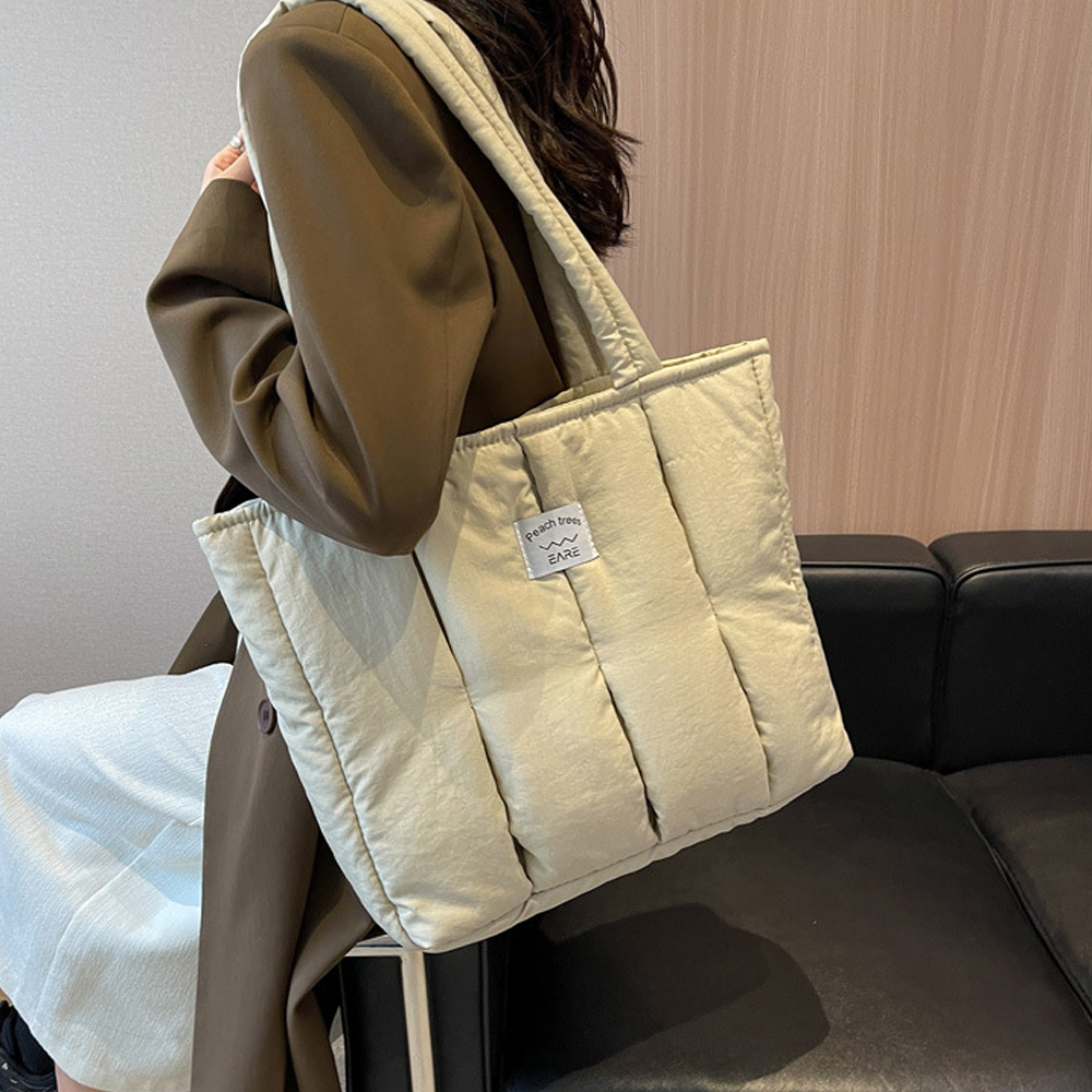 여성 나일론 보부상 숄더백 퀄팅 빅사이즈 대용량 패딩가방 이미지 6