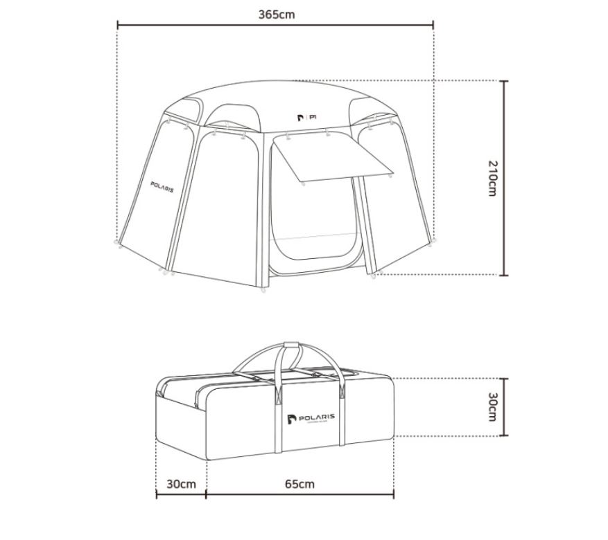 폴라리스 풀 플라이 커버 P1 메쉬 TPU 원터치 쉘터 텐트 호환