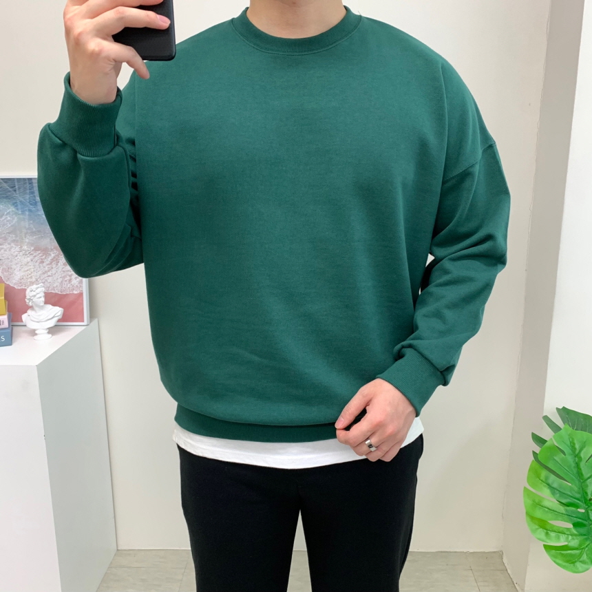 남자 맨투맨 티셔츠 오버핏 헤비 쭈리 빅사이즈 2XL 3XL 이미지 1