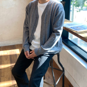 남자브이넥가디건 남성루즈핏가디건 워셔블가디건 착용 후기 | 사이즈/핏 총정리 - 상품 이미지 1