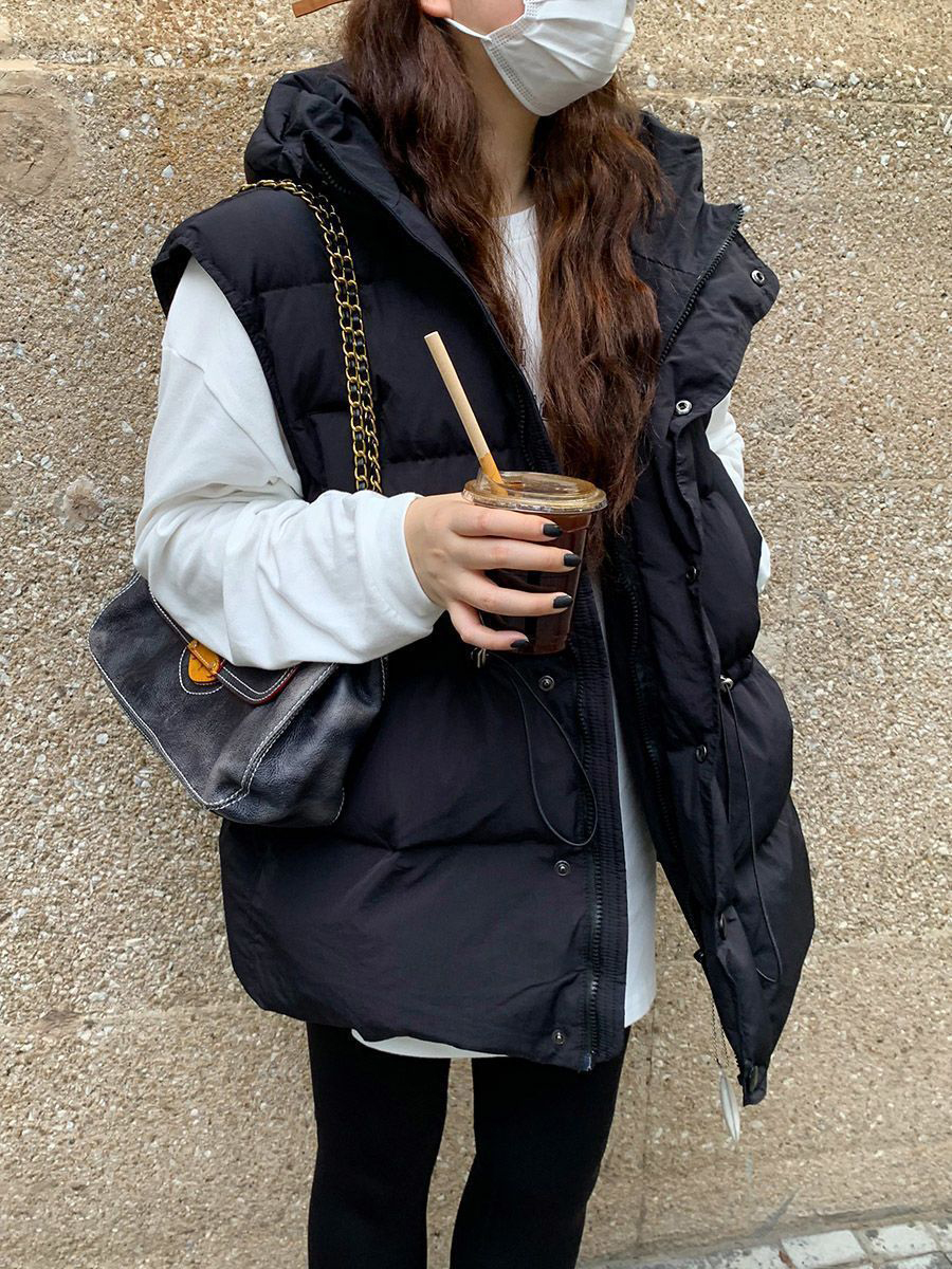 세일) 후드패딩조끼 빅사이즈패딩조끼 이미지 2