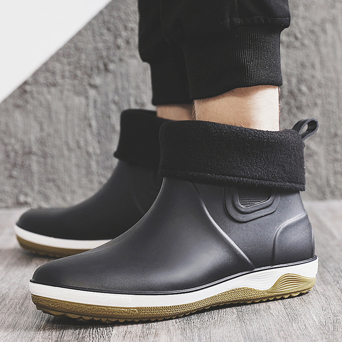 기모 장화 레드라벨 레인부츠 (겨울 미끄럼방지 고무) - 상세 이미지 5