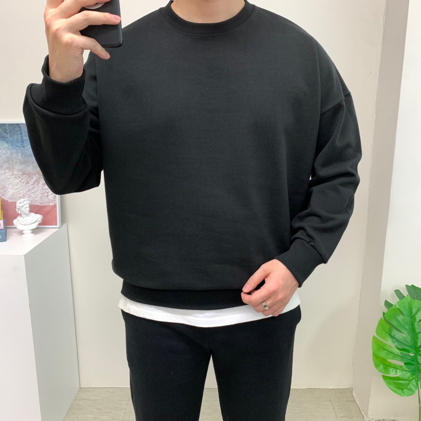 남자 맨투맨 티셔츠 오버핏 헤비 쭈리 빅사이즈 2XL 3XL 이미지 4