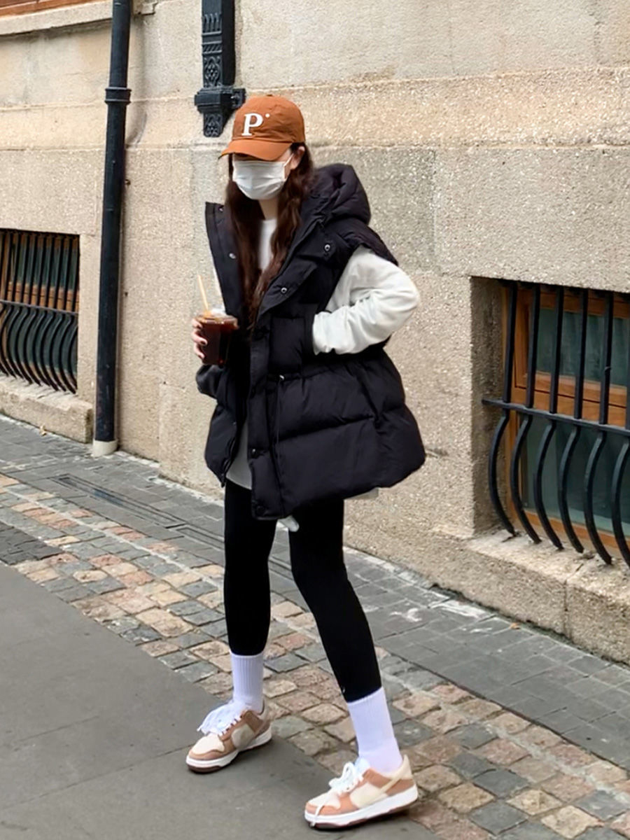 세일) 후드패딩조끼 빅사이즈패딩조끼 이미지 3