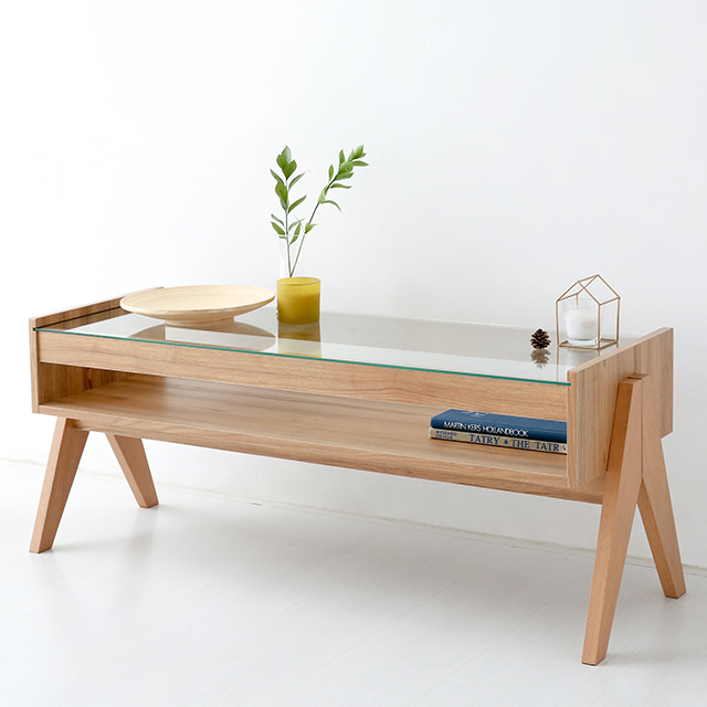 원목 거실 탁자 테이블 우드 좌식 커피 티 테이블 유리 좌탁