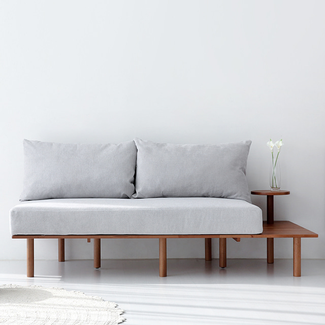 2인용 미니 쇼파 신혼부부 원룸 좁은거실 나무 원목 소파