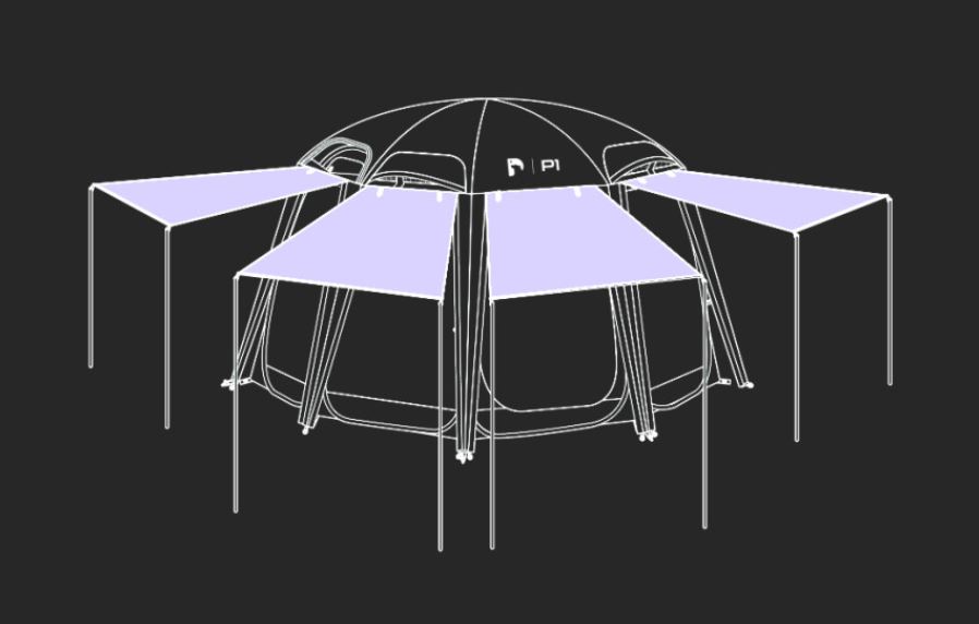 폴라리스 풀 플라이 커버 P1 메쉬 TPU 원터치 쉘터 텐트 호환